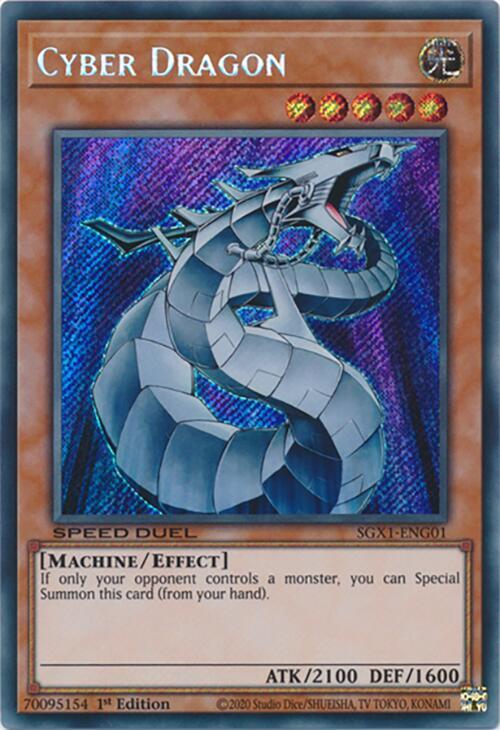 Cyber Dragon (Secret Rare) SGX1-ENG01 card from Speed Duel GX: Duel Academy Box