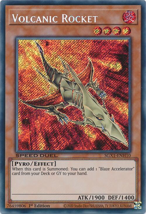 Volcanic Rocket (Secret Rare) SGX1-ENH10 card from Speed Duel GX: Duel Academy Box