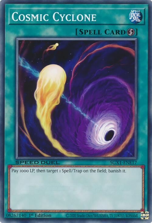 Cosmic Cyclone SGX1-ENE17 card from Speed Duel GX: Duel Academy Box