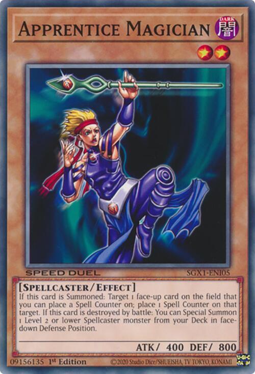 Apprentice Magician SGX1-ENI05 card from Speed Duel GX: Duel Academy Box