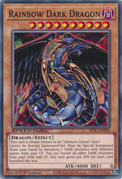 Rainbow Dark Dragon SGX1-ENI09 card from Speed Duel GX: Duel Academy Box