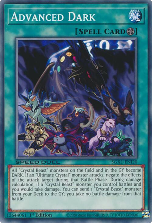 Advanced Dark SGX1-ENI20 card from Speed Duel GX: Duel Academy Box