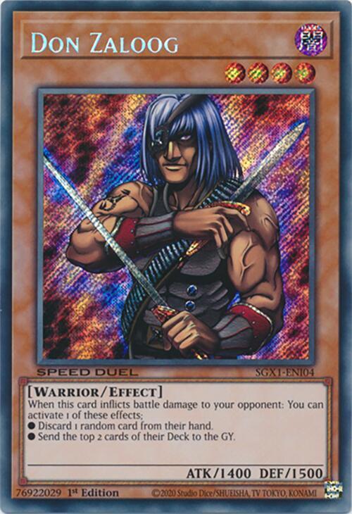 Don Zaloog (Secret Rare) SGX1-ENI04 card from Speed Duel GX: Duel Academy Box