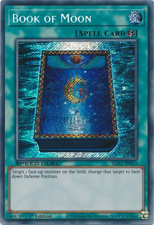 Book of Moon (Secret Rare) SGX1-ENI15 card from Speed Duel GX: Duel Academy Box