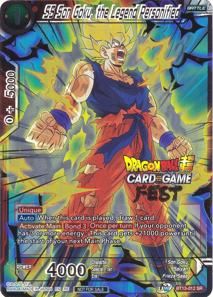 SS Son Goku, the Legend Personified (Card Game Fest 2022) BT13-012 card from Tournament Promotion Cards