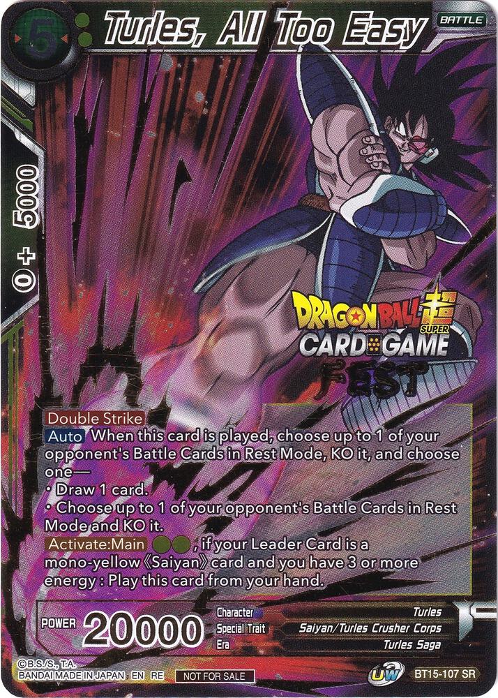 Turles, All Too Easy (Card Game Fest 2022) BT15-107 card from Tournament Promotion Cards
