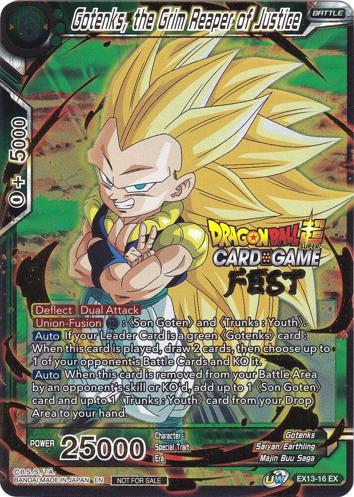 Gotenks, the Grim Reaper of Justice (Card Game Fest 2022) EX13-16 card from Tournament Promotion Cards