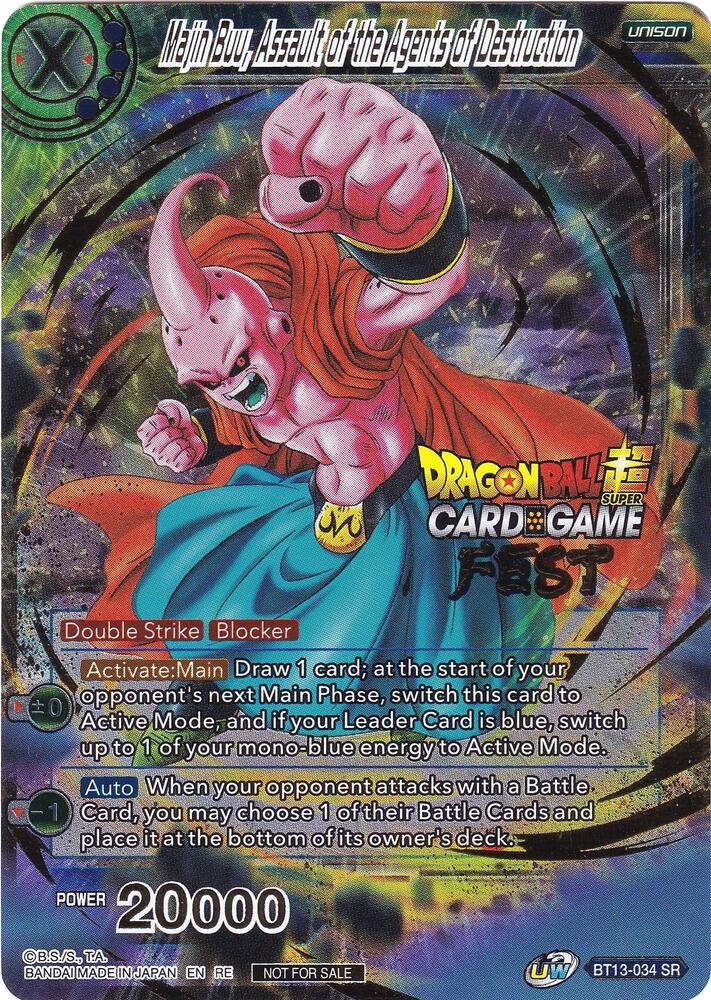 Majin Buu, Assault of the Agents of Destruction (Card Game Fest 2022) BT13-034 card from Tournament Promotion Cards
