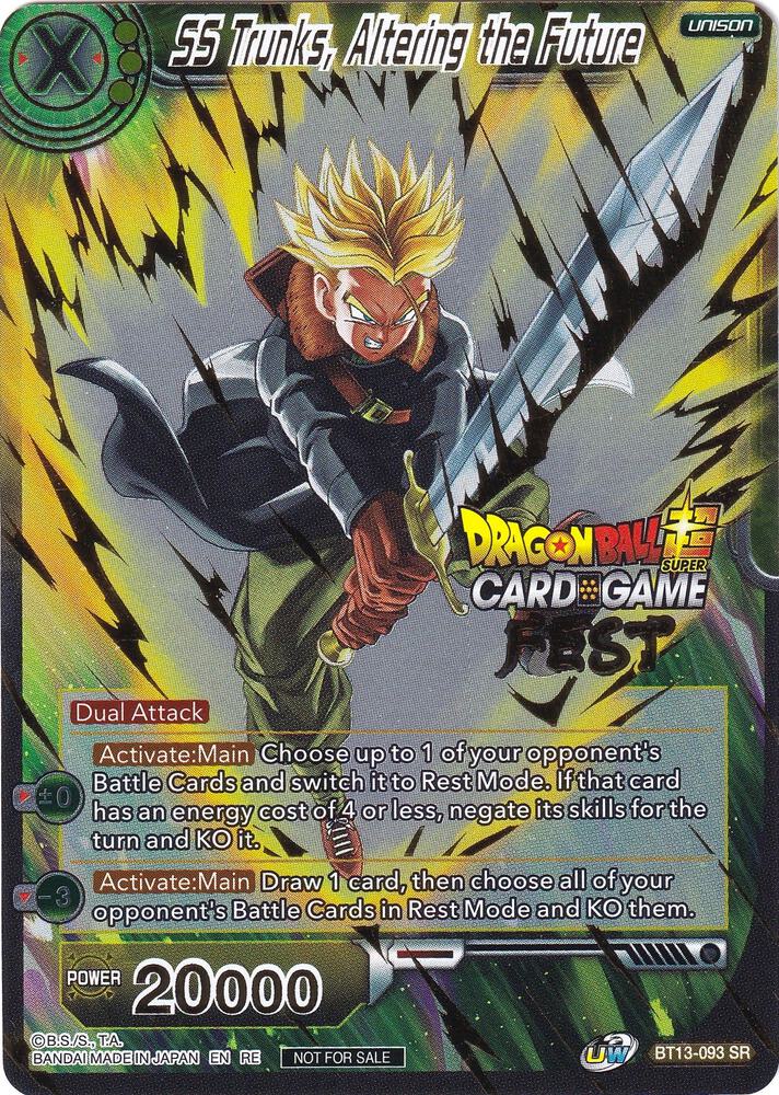 SS Trunks, Altering the Future (Card Game Fest 2022) BT13-093 card from Tournament Promotion Cards