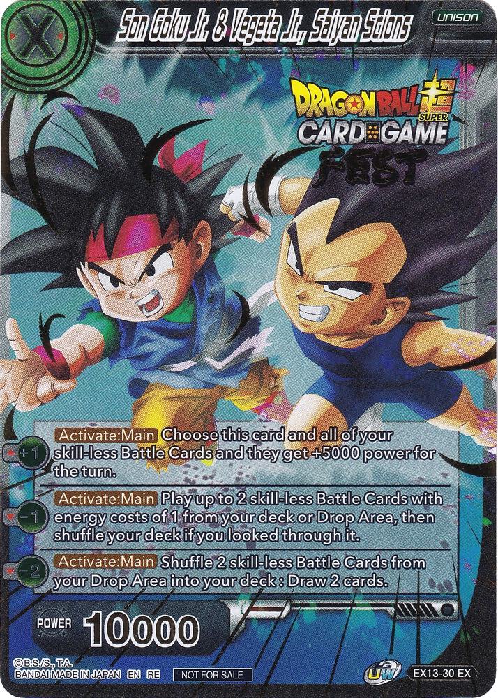 Son Goku Jr. & Vegeta Jr., Saiyan Scions (Card Game Fest 2022) EX13-30 card from Tournament Promotion Cards