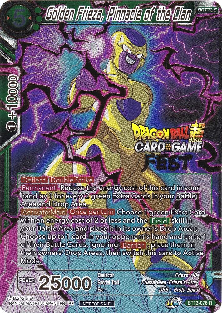 Golden Frieza, Pinnacle of the Clan (Card Game Fest 2022) BT13-076 card from Tournament Promotion Cards