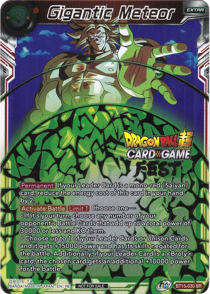 Gigantic Meteor (Card Game Fest 2022) BT15-030 card from Tournament Promotion Cards