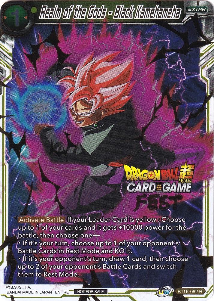 Realm of the Gods - Black Kamehameha (Card Game Fest 2022) BT16-092 card from Tournament Promotion Cards