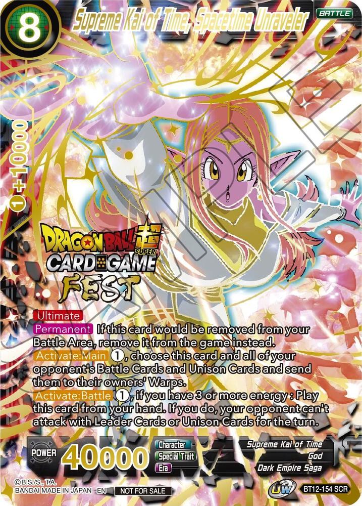 Supreme Kai of Time, Spacetime Unraveler (Card Game Fest 2022) (Winner-Stamped) BT12-154 card from Tournament Promotion Cards