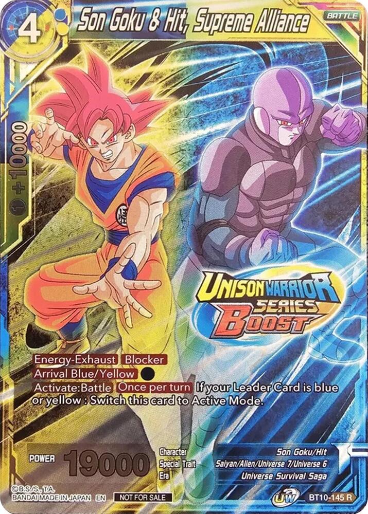 Son Goku & Hit, Supreme Alliance (Event Pack 08) (Alternate Foil) BT10-145 card from Tournament Promotion Cards