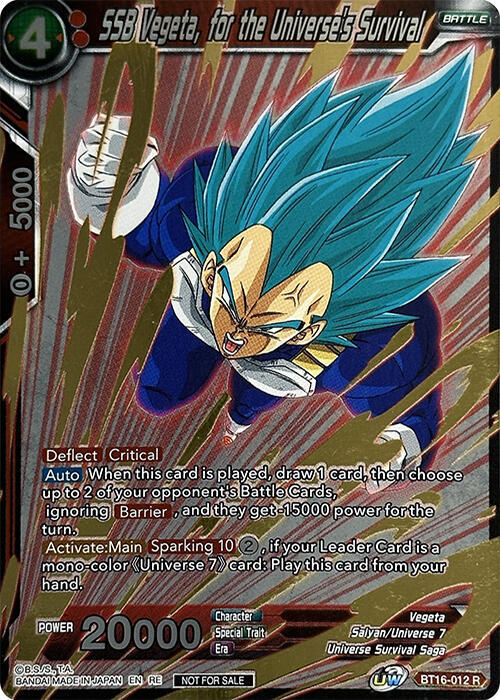 SSB Vegeta, for the Universe's Survival (Event Pack 09) (Alternate Foil) BT16-012 card from Tournament Promotion Cards