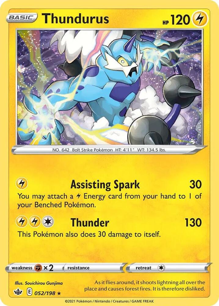 Thundurus (Cosmos Holo) 052/198 card from Blister Exclusives