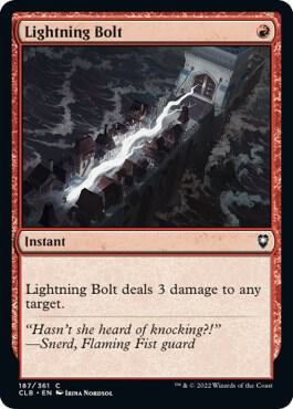 Lightning Bolt 187 card from Commander Legends: Battle for Baldur's Gate