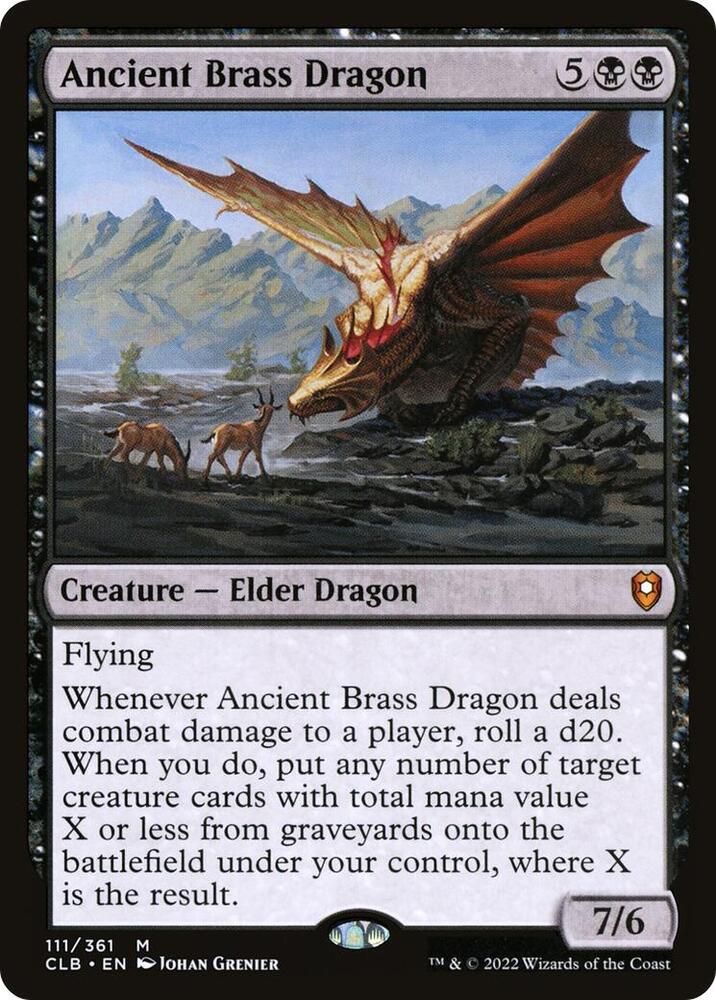 Ancient Brass Dragon 111 card from Commander Legends: Battle for Baldur's Gate