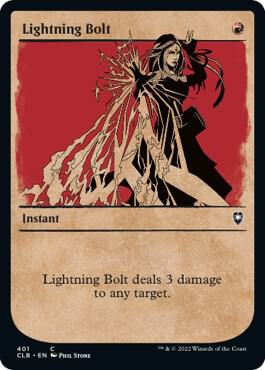Lightning Bolt (Showcase) 401 card from Commander Legends: Battle for Baldur's Gate