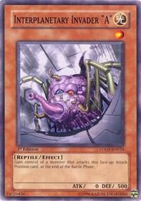 Interplanetary Invader 'A' LODT-EN034 card from Light of Destruction