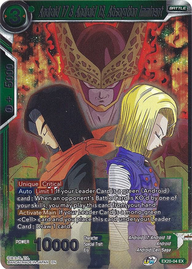 Android 17 & Android 18, Absorption Imminent EX20-04 card from Expansion Deck Box Set 20: Ultimate Deck 2022