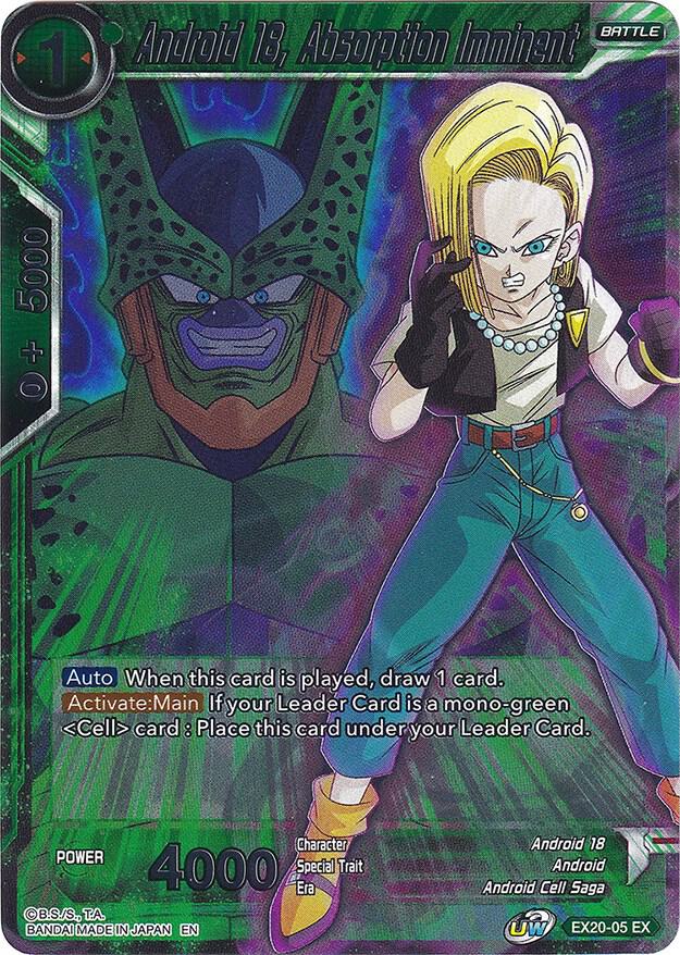 Android 18, Absorption Imminent EX20-05 card from Expansion Deck Box Set 20: Ultimate Deck 2022