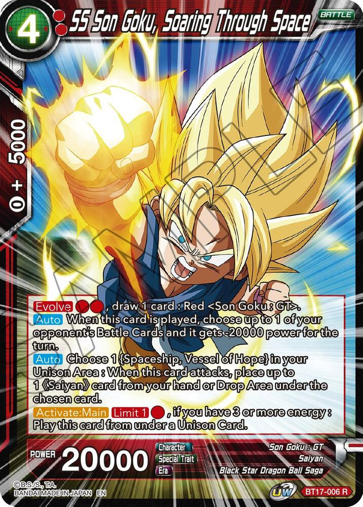 SS Son Goku, Soaring Through Space BT17-006 card from Ultimate Squad