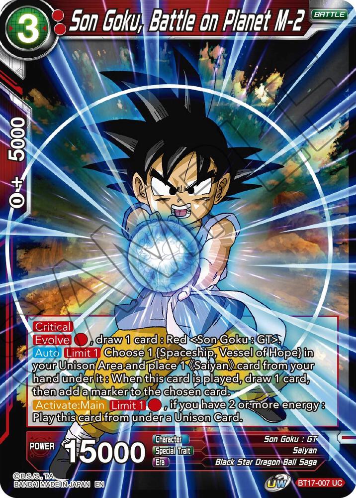 Son Goku, Battle on Planet M-2 BT17-007 card from Ultimate Squad