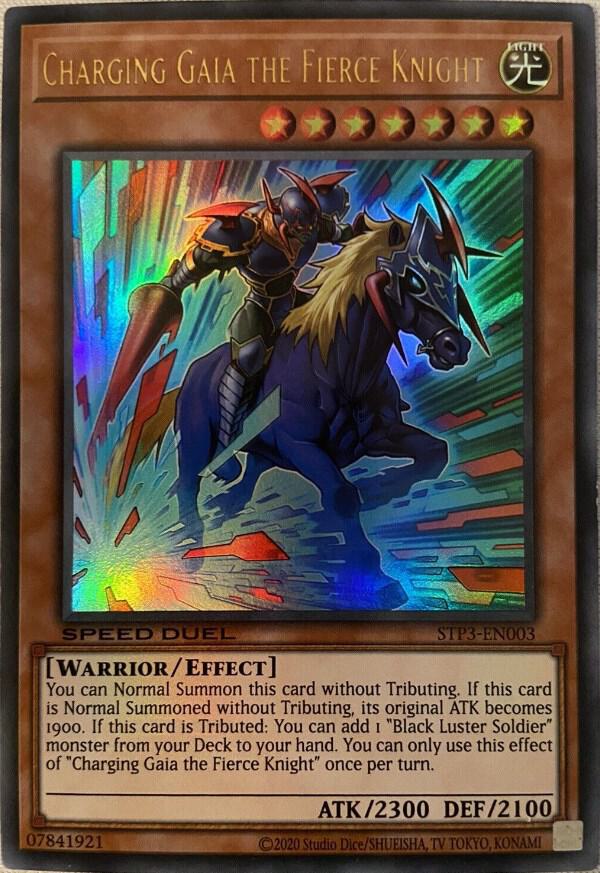 Charging Gaia the Fierce Knight STP3-EN003 card from Speed Duel: Tournament Pack 3
