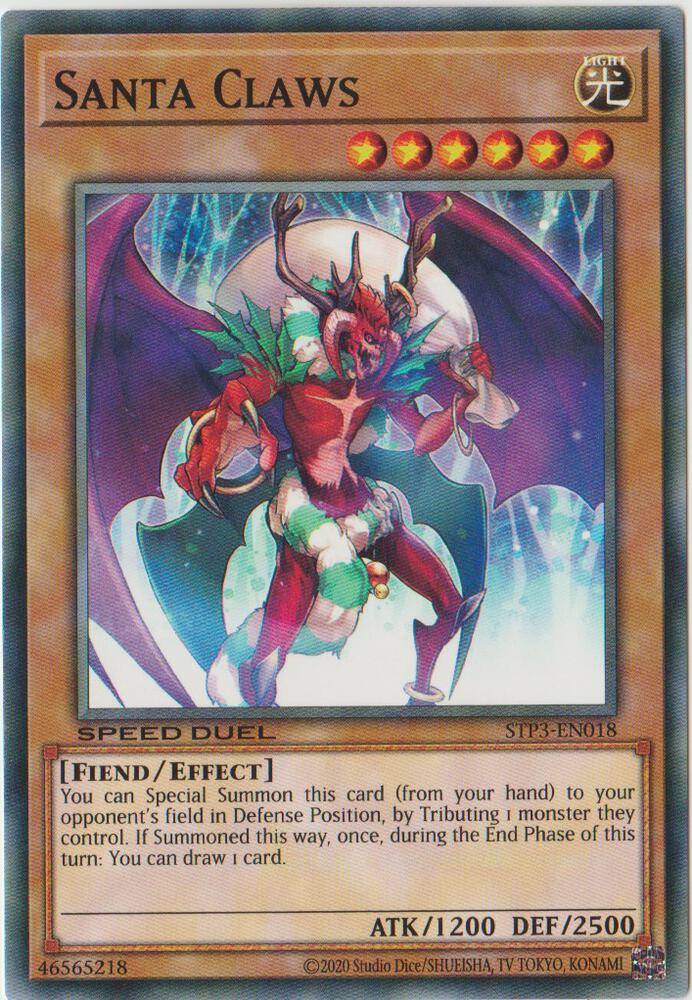 Santa Claws STP3-EN018 card from Speed Duel: Tournament Pack 3