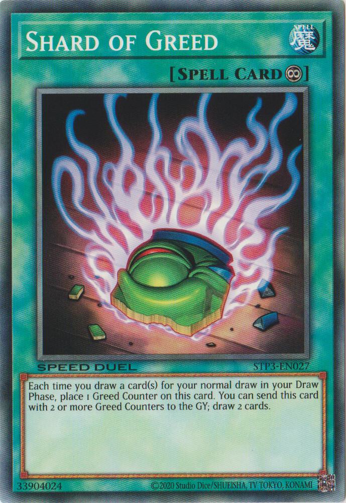 Shard of Greed STP3-EN027 card from Speed Duel: Tournament Pack 3