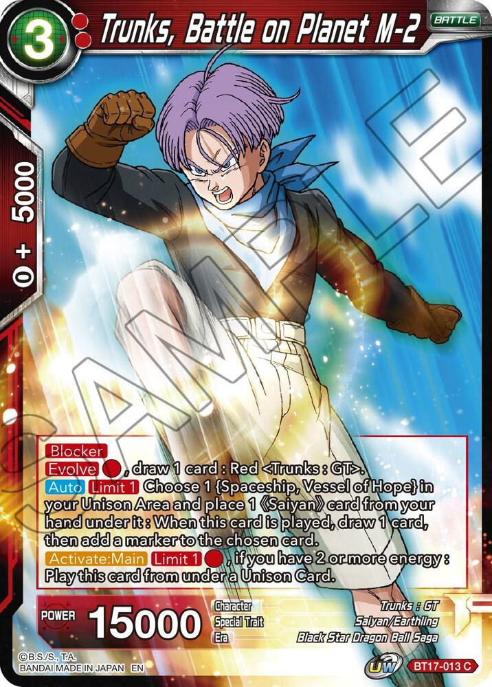 Trunks, Battle on Planet M-2 BT17-013 card from Ultimate Squad