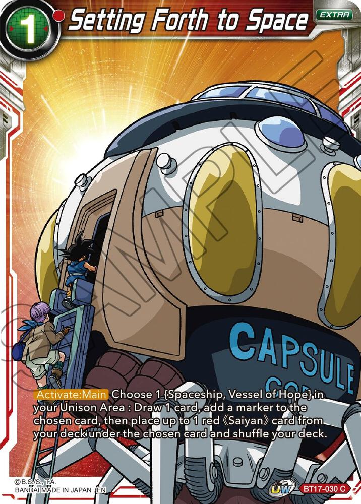 Setting Forth to Space BT17-030 card from Ultimate Squad