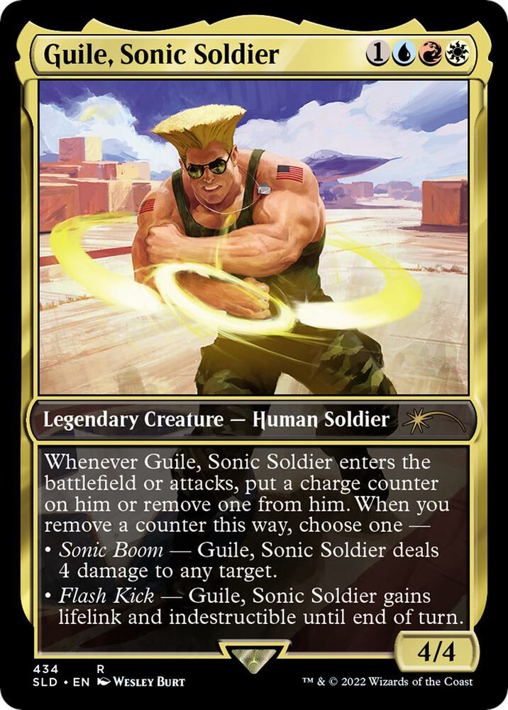 Guile, Sonic Soldier 434 card from Secret Lair Drop Series