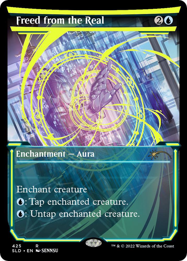 Freed from the Real (Neon Yellow) 425 card from Secret Lair Drop Series