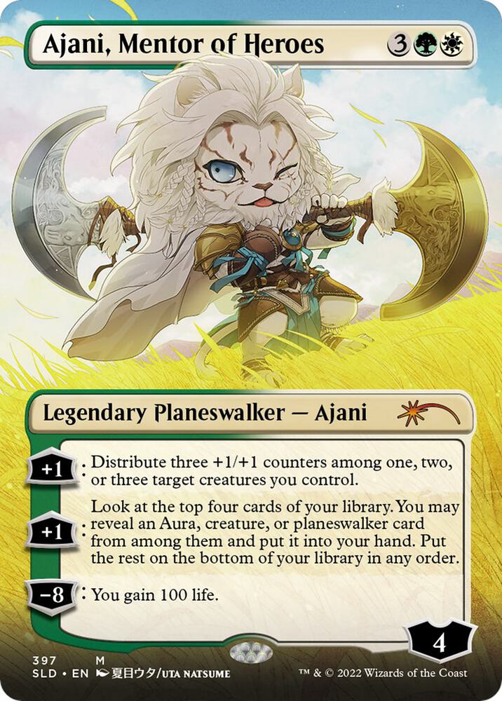 Ajani, Mentor of Heroes (Borderless) 397 card from Secret Lair Drop Series