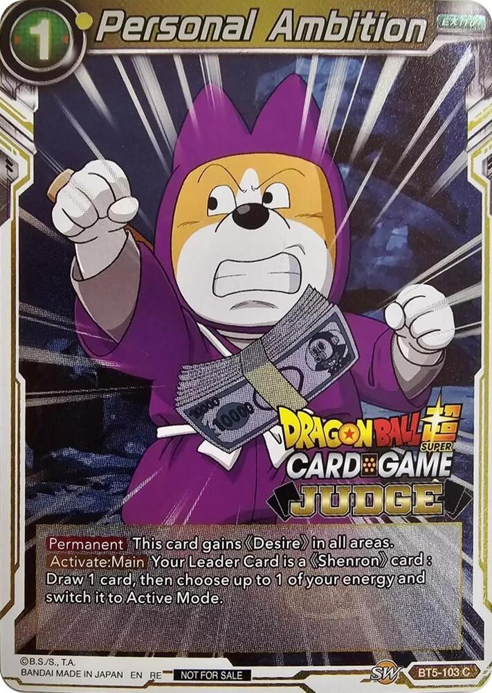 Personal Ambition (Judge Pack Vol.11) BT5-103 card from Tournament Promotion Cards