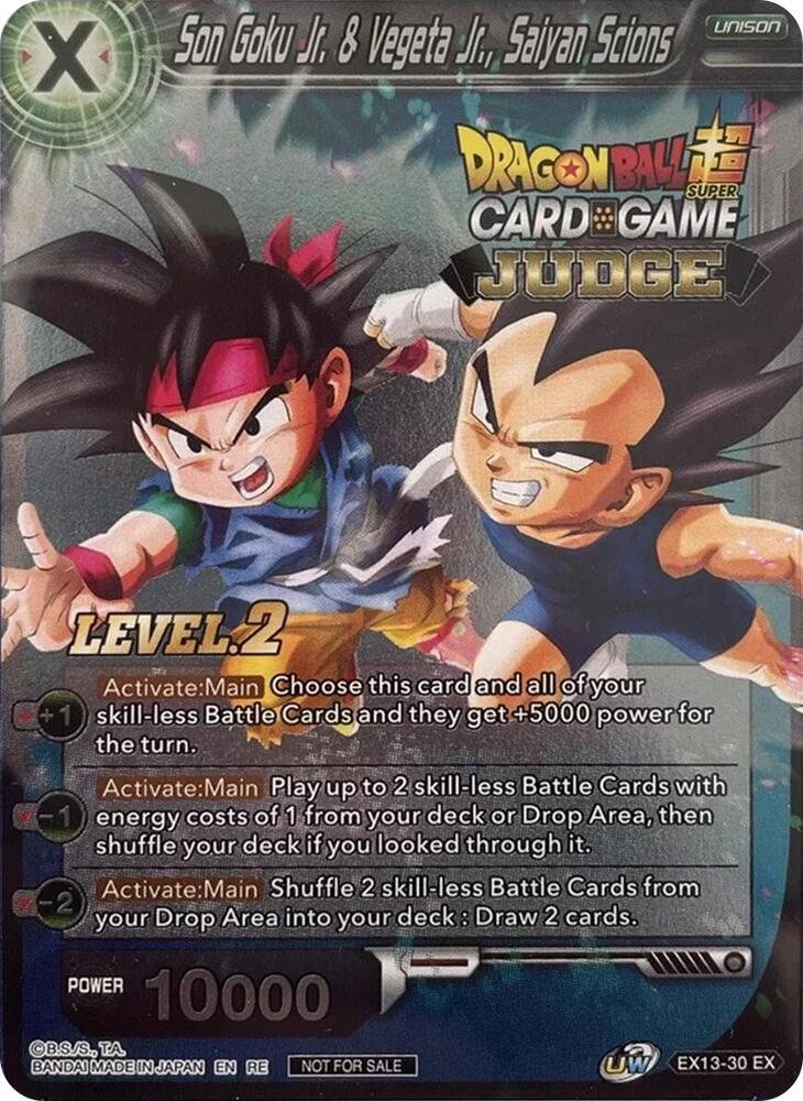 Son Goku Jr. & Vegeta Jr., Saiyan Scions (Level 2) (Judge) EX13-30 card from Tournament Promotion Cards