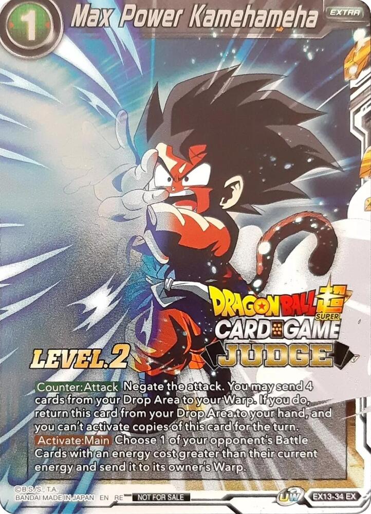 Max Power Kamehameha (Level 2) (Judge) EX13-34 card from Tournament Promotion Cards