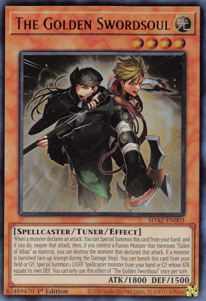 The Golden Swordsoul SDAZ-EN003 card from Structure Deck: Albaz Strike
