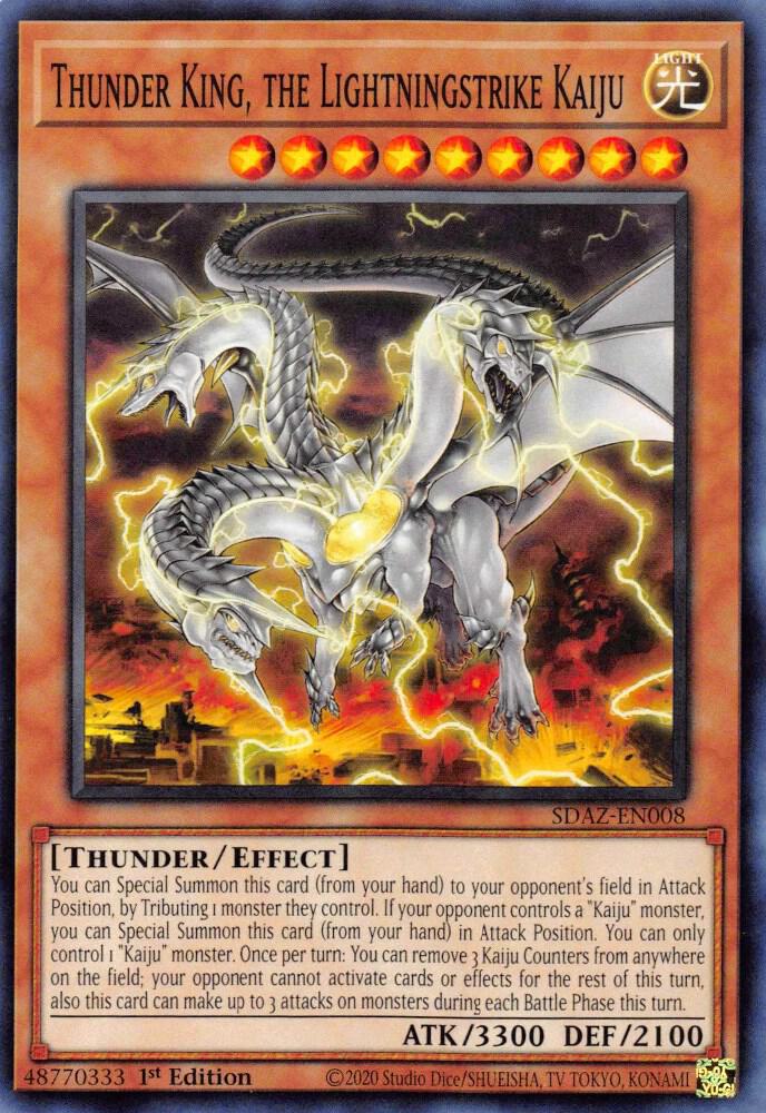Thunder King, the Lightningstrike Kaiju SDAZ-EN008 card from Structure Deck: Albaz Strike