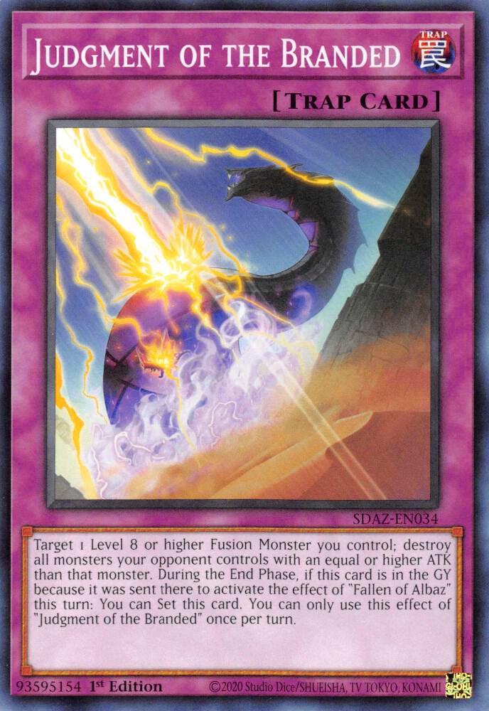 Judgment of the Branded SDAZ-EN034 card from Structure Deck: Albaz Strike