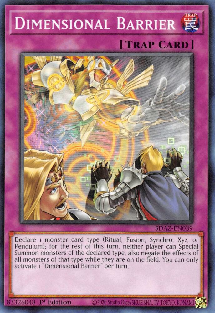 Dimensional Barrier SDAZ-EN039 card from Structure Deck: Albaz Strike