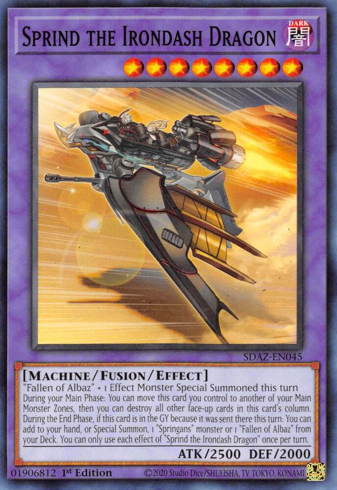 Sprind the Irondash Dragon SDAZ-EN045 card from Structure Deck: Albaz Strike