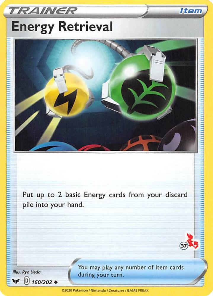 Energy Retrieval (#37 Cinderace Stamped) 160/202 card from Battle Academy 2022