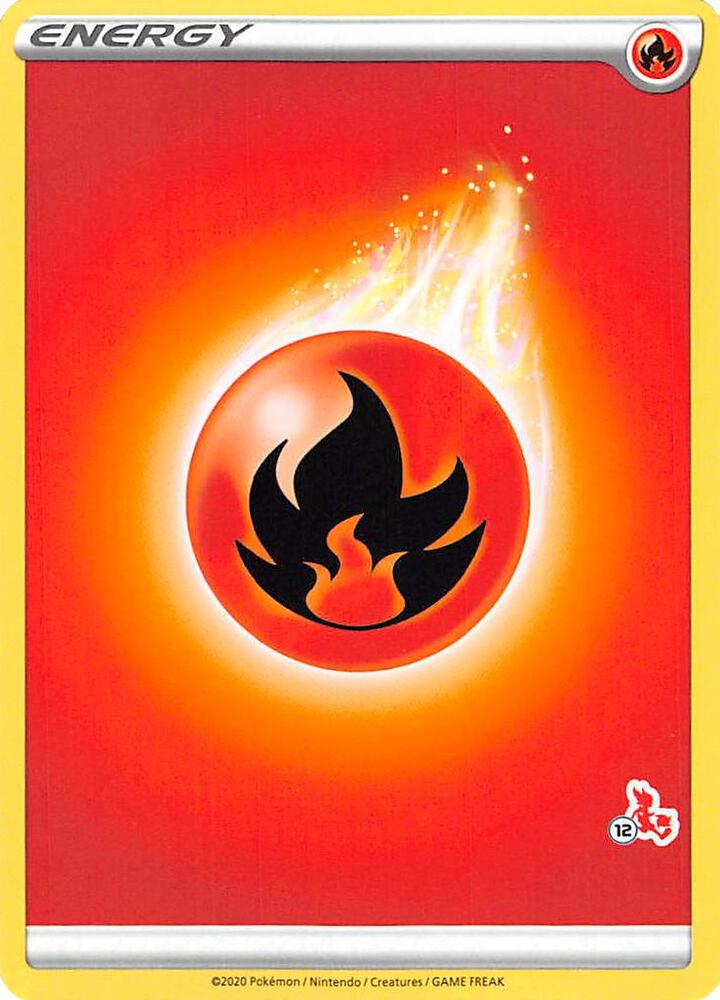 Fire Energy (#12 Cinderace Stamped) card from Battle Academy 2022