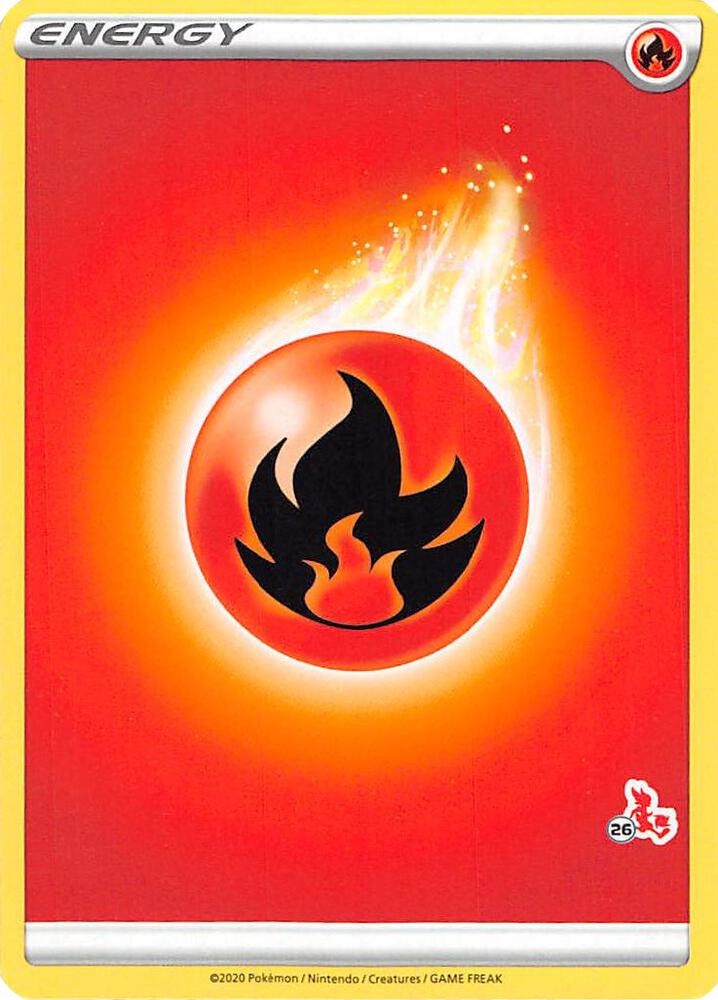 Fire Energy (#26 Cinderace Stamped) card from Battle Academy 2022
