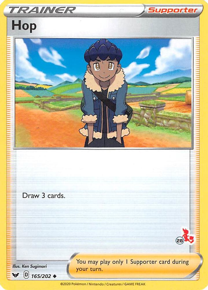 Hop (#28 Cinderace Stamped) 165/202 card from Battle Academy 2022