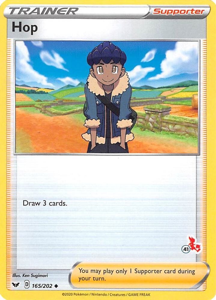 Hop (#41 Cinderace Stamped) 165/202 card from Battle Academy 2022